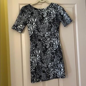 Black and white bodycon dress